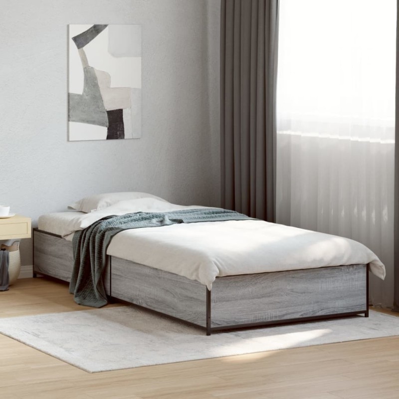 Cadre de lit sans matelas sonoma gris 100x200 cm 