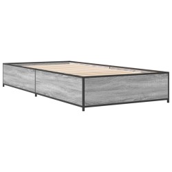 Cadre de lit sans matelas sonoma gris 100x200 cm 