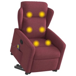 Fauteuil inclinable de massage Rouge bordeaux Tissu 