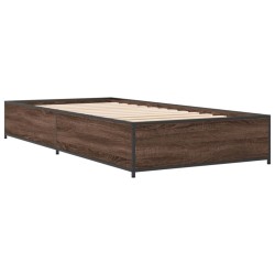 Cadre de lit sans matelas chêne marron 100x200 cm 