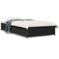 Cadre de lit sans matelas noir 100x200 cm 