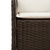 Ensemble à manger de jardin 3 pcs et coussins marron poly rotin 