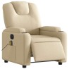 Fauteuil inclinable de massage électrique crème tissu 
