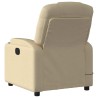 Fauteuil inclinable de massage électrique crème tissu 