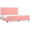 Cadre de lit sans matelas rose 200x200 cm velours 