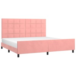 Cadre de lit sans matelas rose 200x200 cm velours 