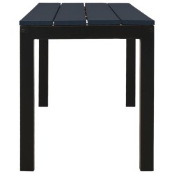 Banc de jardin 110 cm acier et WPC noir 