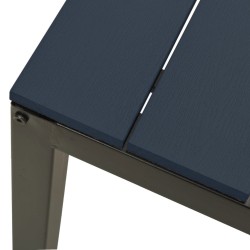 Banc de jardin 110 cm acier et WPC noir 