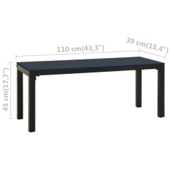 Banc de jardin 110 cm acier et WPC noir 
