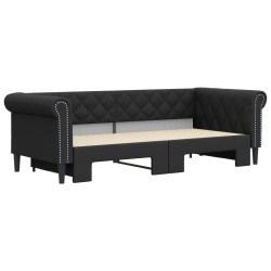 Lit de jour avec gigogne sans matelas noir 90x200 cm 