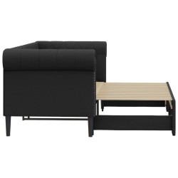 Lit de jour avec gigogne sans matelas noir 90x200 cm 