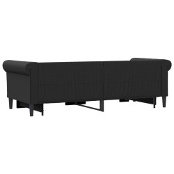 Lit de jour avec gigogne sans matelas noir 90x200 cm 