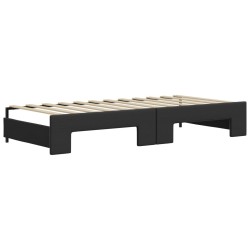 Lit de jour avec gigogne sans matelas noir 90x200 cm 