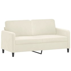 Canapé 2 places avec oreillers décoratifs crème 140 cm velours 