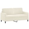 Canapé 2 places avec oreillers décoratifs crème 140 cm velours 