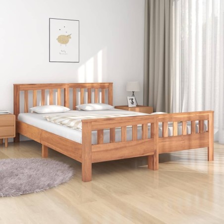 Cadre de lit Bois de teck massif 140x200 cm 