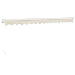 Auvent rétractable crème 4x3 m tissu et aluminium 