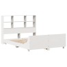 Cadre de lit sans matelas blanc 140x190 cm bois de pin massif 