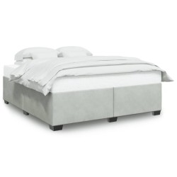 Cadre de lit sans matelas gris clair 200x200 cm velours 