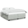 Cadre de lit sans matelas gris clair 200x200 cm velours 