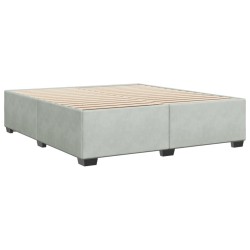 Cadre de lit sans matelas gris clair 200x200 cm velours 