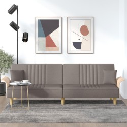 Canapé-lit avec accoudoirs taupe tissu 