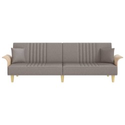 Canapé-lit avec accoudoirs taupe tissu 