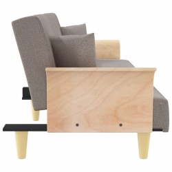 Canapé-lit avec accoudoirs taupe tissu 