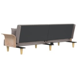 Canapé-lit avec accoudoirs taupe tissu 