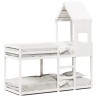 Lit superposé sans matelas blanc 75x190 cm bois de pin massif 