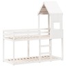 Lit superposé sans matelas blanc 75x190 cm bois de pin massif 