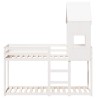 Lit superposé sans matelas blanc 75x190 cm bois de pin massif 