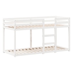 Lit superposé sans matelas blanc 75x190 cm bois de pin massif 