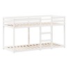 Lit superposé sans matelas blanc 75x190 cm bois de pin massif 