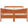 Cadre de lit et tête de lit cire marron 150x200 cm bois de pin 