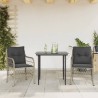 Ensemble de bistro 3 pcs et coussins gris clair résine tressée 