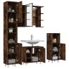 Ensemble d'armoires de salle de bain 4 pcs chêne fumé 