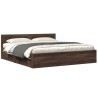 Cadre de lit tête de lit sans matelas chêne marron 200x200 cm 