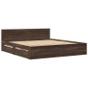 Cadre de lit tête de lit sans matelas chêne marron 200x200 cm 