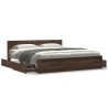 Cadre de lit tête de lit sans matelas chêne marron 200x200 cm 