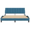 Cadre de lit avec LED sans matelas bleu 160x200 cm velours 