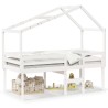 Lit haut sans matelas blanc 90x200 cm bois de pin massif 