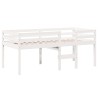 Lit haut sans matelas blanc 90x200 cm bois de pin massif 