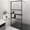 Paroi de douche avec étagère Noir 115x195cm Verre ESG&Aluminium 