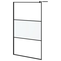 Paroi de douche avec étagère Noir 115x195cm Verre ESG&Aluminium 