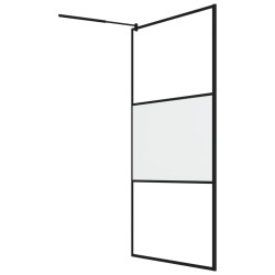 Paroi de douche avec étagère Noir 115x195cm Verre ESG&Aluminium 