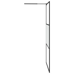 Paroi de douche avec étagère Noir 115x195cm Verre ESG&Aluminium 