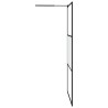 Paroi de douche avec étagère Noir 115x195cm Verre ESG&Aluminium 