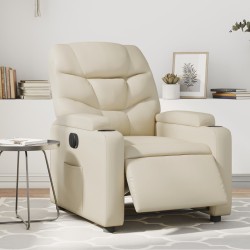 Fauteuil inclinable électrique Crème Similicuir 