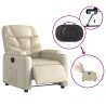 Fauteuil inclinable électrique Crème Similicuir 